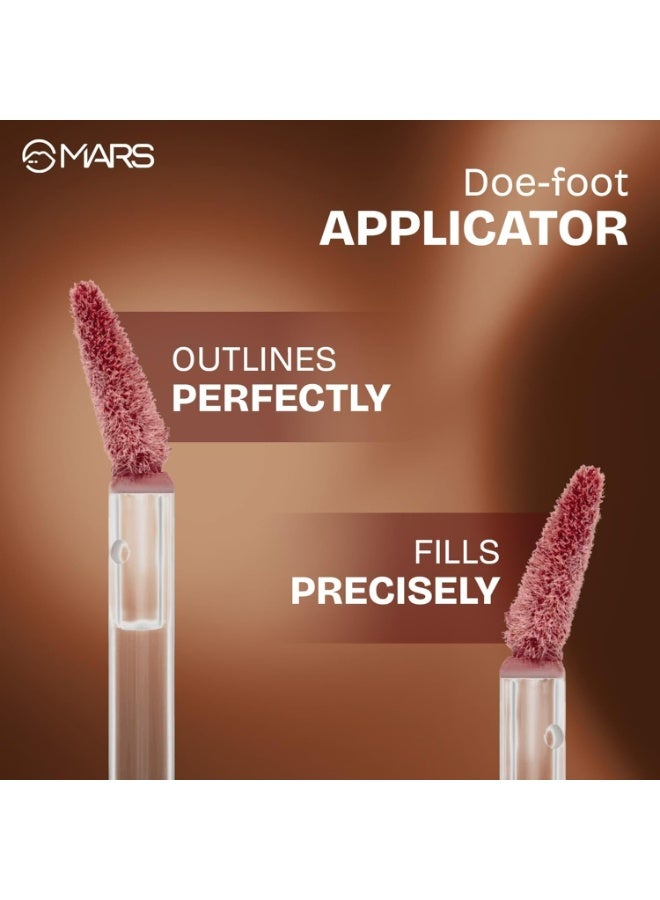 MARS Matte Muse Mousse Lipstick (3ml) (17-GLAM GODDESS) with Doe-Foot Applicator | Highly Pigmented | Smooth Texture | Hydrating Formula | Blurry Lips Effect - Image 4